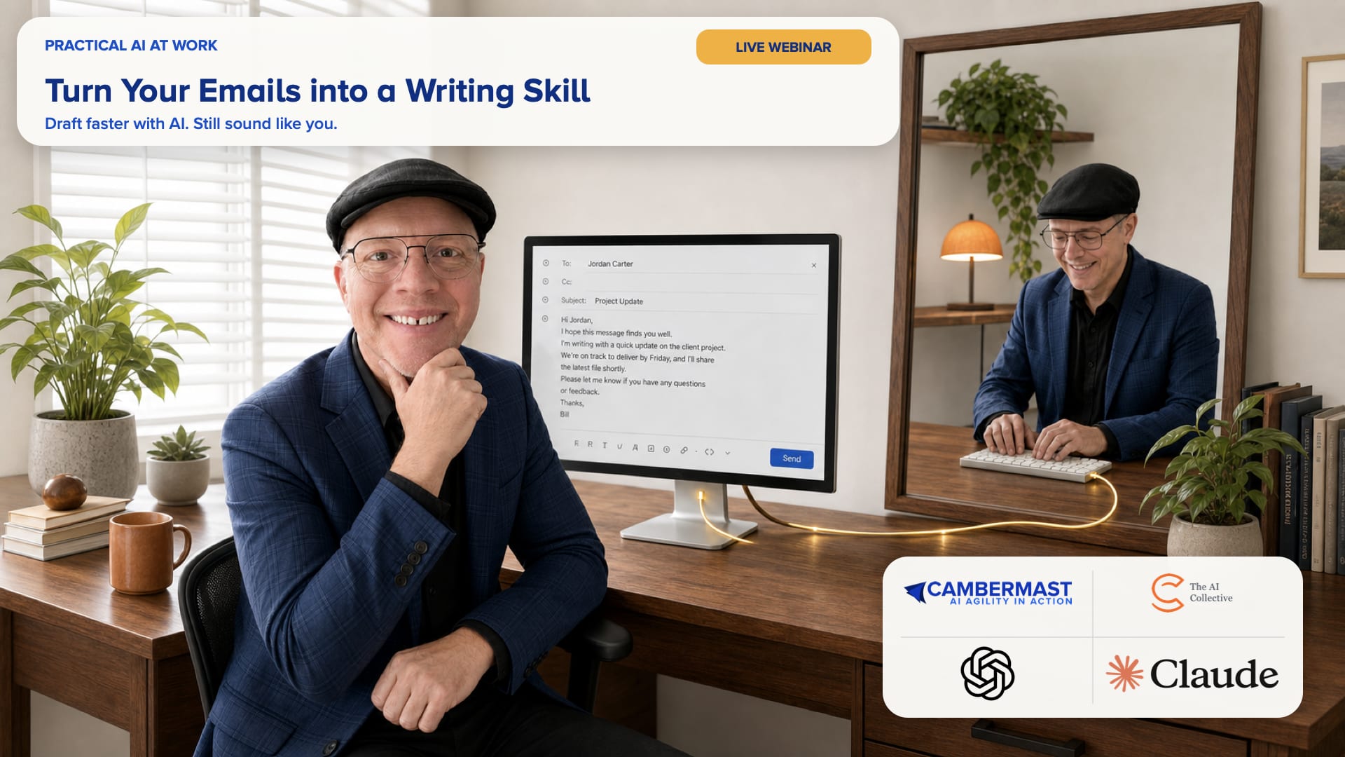 Practical AI at Work: Turn Your Emails into a Writing Skill promotional artwork